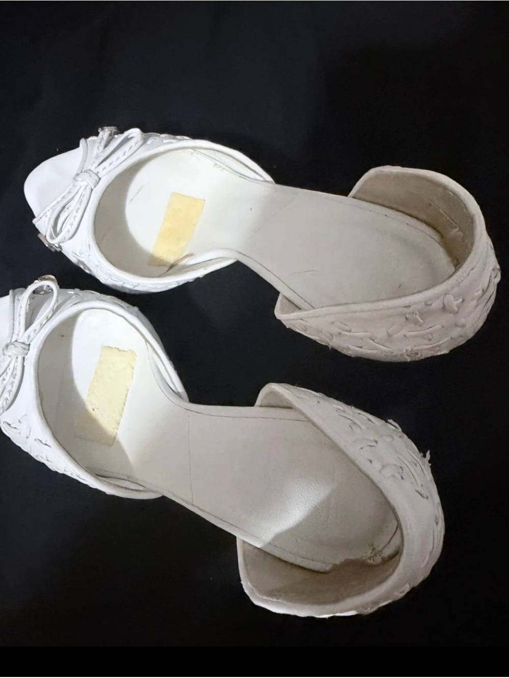 Dior White Leather Heels